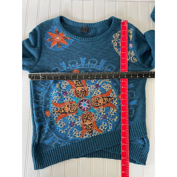 Desigual Size L Teal Pullover sweater - Picture 13 of 15